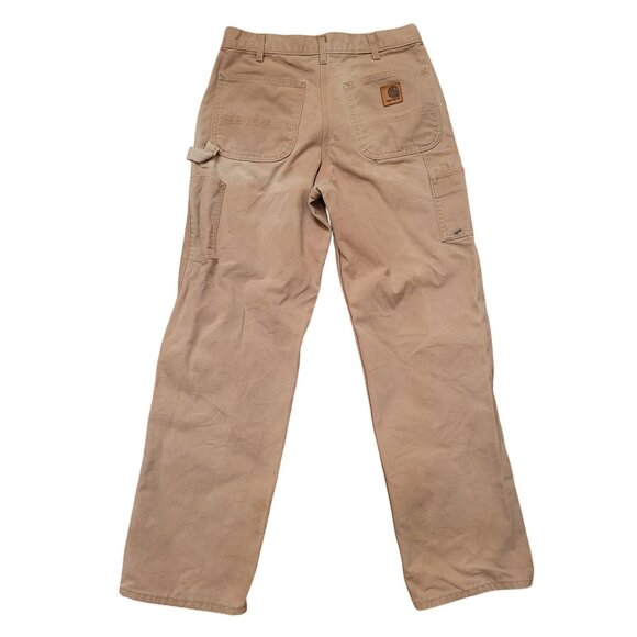 Carhartt Canvas Work Pants Carpenter Utility B11 Relaxed Fit USA STAINS 32x32 - Picture 4 of 7